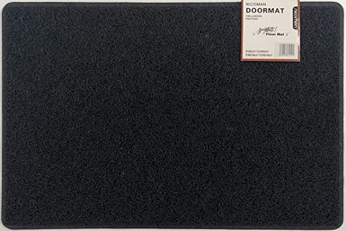 Nicoman Schmutzfänger Barrier Fußmatte schwere Bodenmatte-(Geeignet für Innen- und Schützen Außen), Klein (60x40cm), Schwarz