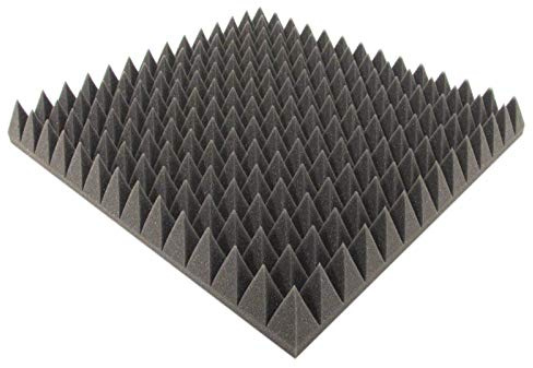 Alanpur Pyramiden Schaumstoff Color Noppen Akustikschaumstoff Raum Akustik Schall Dämmung Schutz (Pyramide Flammhemmend Anth. ca.49x49x7cm)