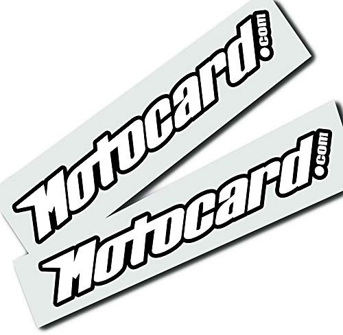 Twisted Melon Motocard Aufkleber/Sticker für Sponsoren, groß, Weiß/Schwarz, 2 Stück