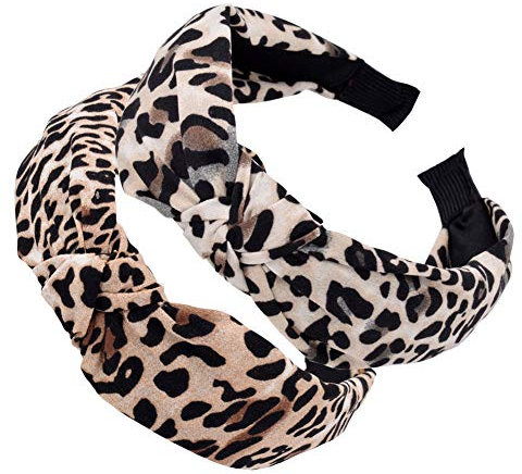 2 Stück Damen Leopard Knoten Haarreifen Stirnbänder Haarbänder Kopfband Haarband Stirnband Haarschmuck