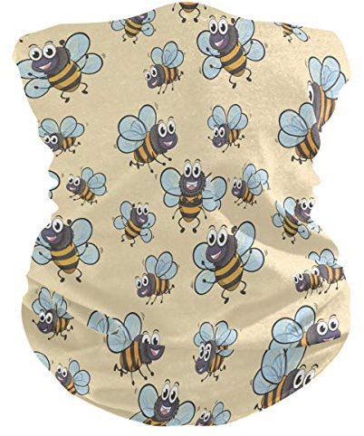 Cartoon Süße Biene Gesichtsmaske Schlauchtuch Kopftuch Stirnband Bandanas Kopfbedeckung Halstuch Gesichtsschal Für Männer Frauen Den Sport