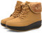 QZBAOSHU Botines Invierno Mujer Botas de Mujer Cordones Zapatos para Caminar Forrados de Piel Sintética 40 EU,Marrón