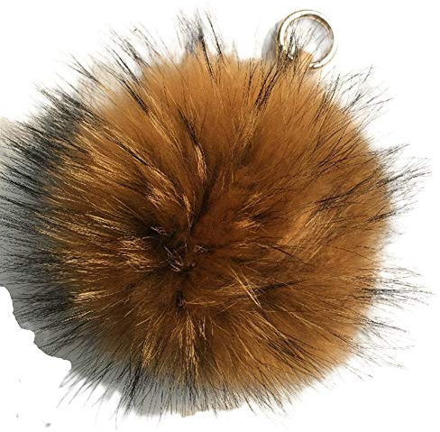 Porte-clés pompon en fourrure - Pendentif de sac - Pompon en fourrure - Porte-clés pour sac à main, sac, clés, voiture, valise, téléphone portable - Décoration