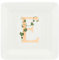 La Porcellana Bianca - Piattino Quadrato Lettera E - Arredo Casa, Cucina - Linea Adorato - Idea Regalo - Porcellana - 10x10xh1,5 cm