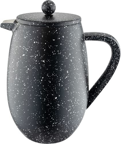 Café Olé BFD-08BG cafetière Ronde à Double paroi en Acier Inoxydable – Granit Noir, 8 Demi-Tasses, 1L, 1 Liter