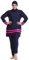 WOWDECOR Muslimische Badeanzüge für Frauen Plus Size, Vollständige Abdeckung Burkini Abnehmbarer Hijab,Navy Blue, 4XL