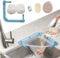 HiBD-Küchenspüle Dreieck Tri-Holder Filter, Spülbeckensieb, Spülbeckenabflusssieb, mit einem dreieckigen, verbesserten, faltbaren blauen Gestell und 100 Stück großen Filternetzbeuteln für Küchenreste