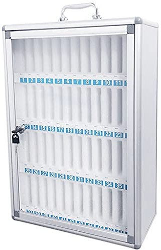 Arbeitszimmer Schlüsselkästen Handy-Tresor Transparent Abschließbar Studentenpersonal Handy-Aufbewahrungsbox Restaurant-Aufbewahrungsschrank (Color : Silver, Size : 60)