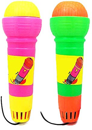 2pcs Funny Echo Microphones Microphone for Kids Durable Kids Pretend Toys Plastic Echo Mic Practical Magic Mic Toy for Birthday Graduations( Random Color)