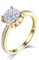Ring Gold 585 Damen |Goldring 750 Damen | Ring Personalisiert Gold | Klassischer Stil Diamant aus 14 Karat Gelbgold Verlobungsring 58 (18.5)