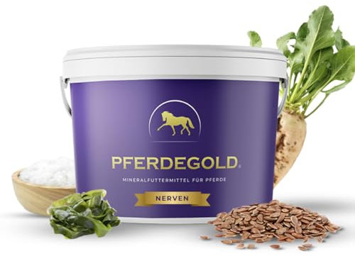 Pferdegold Nerven - Pferde Pellets mit Magnesium-Komplex & Omega 3 - Unterstützung bei Angst & Stress - 100% Natürlich & Dopingfrei - Made in Germany (1500g)