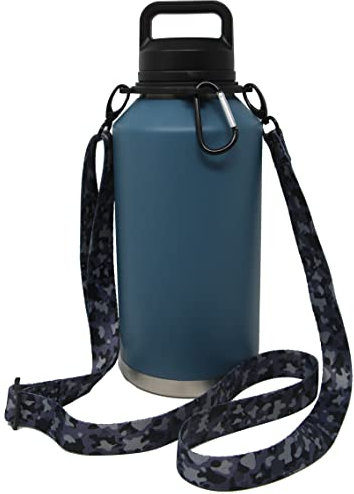 One MissionX Bottle Sling Compatible with YETI Rambler, Shoulder Strap Carrier for 64oz 46oz 36oz 26oz 18/12oz Water Bottles, Durable Accessories for Walking and Hiking (Black Camo)