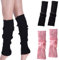 CHENGZI 2 Paar Beinstulpen, gerippte Strick-Beinwärmer, Custume Party, Sport, Yoga, Beinstulpen für Frauen und Mädchen, BK+PK, One size