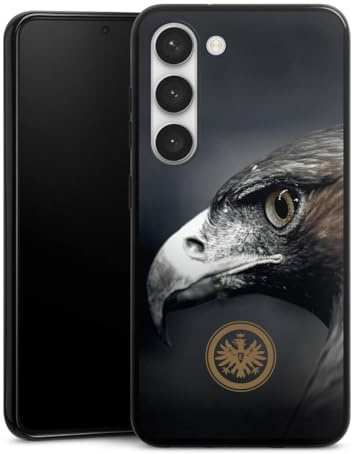 Silikon Hülle kompatibel mit Samsung Galaxy S23 Case schwarz Handyhülle Eintracht Frankfurt Offizielles Lizenzprodukt Adler