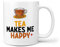 TeHe Gifts - Tea Makes Me Happy Present for Tea Drinker Yorkshire 10oz Gift Mug