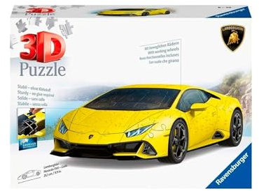 Ravensburger Lamborghini Yellow Huracan 3D Jigsaw Puzzle for Kids and Adults Age 8 Years Up - 108 Pieces - No Glue Required