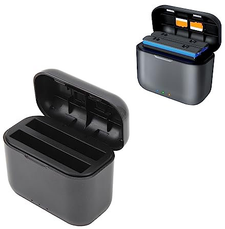 Akkuladegerät-Hub für Insta360 One X2-Akku, Magnetischer Akku-Schnelllade-Hub, mit Speicherkartensteckplätzen und USB-Typ-C-Kabel, 2-Kanal-Ladestation