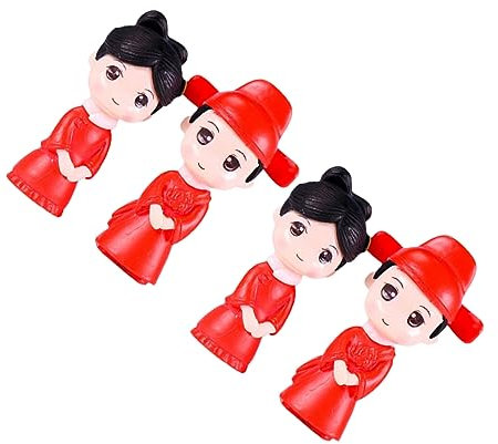 Warmhm 4 Stück Paar Puppe Verlobungskuchen Auswählen Menschen Statue Handwerk Kuchenverzierung Cupcake-verzierung Cupcake-topper Kuchendekoration Liefert Braut Spielzeug Hochzeit Plastik