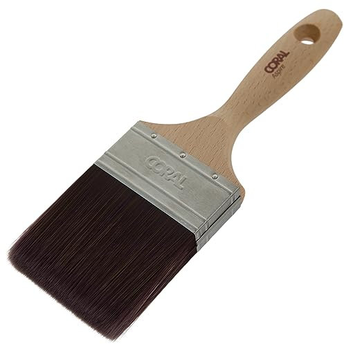 Coral 31715 Aspire 3 inch Paint Brush Professional Firm Straight Cut with Flat Profile for Fast Accurate Ultra-Smooth Finish with Trade Emulsion or Gloss FSC Wood Handle