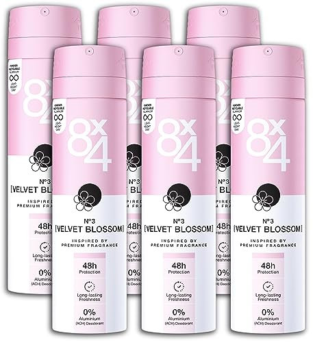 6 er Pack 8x4 Deospray N°3 Velvet Blossom Deodorant 6 x 150 ml