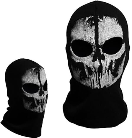 BAIYSFFG Gesichtsmaske, Motiv Call of Duty: Ghosts (Skelett-Kopf), Totenkopf-Motiv, Sturmhaube, Schwarz