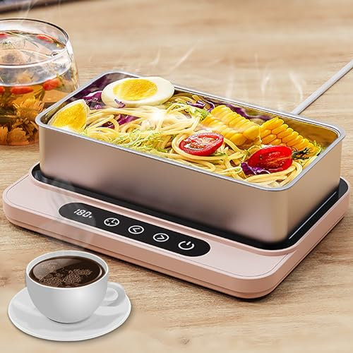 Calentador De Tazas De Café, Calentador De Taza Termo Eléctrico, Calentador Inteligente Para Lonchera Con Ajuste De Temperatura De 9 Niveles, Temporizador Y Función De Apagado Automático De 8 Horas