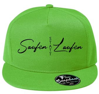 Saufen statt laufenDELUNO Cap Reine Farbe Baseboard Baseballkappe Kappe Mütze Neon Grün (Cap-547-Neongrun)
