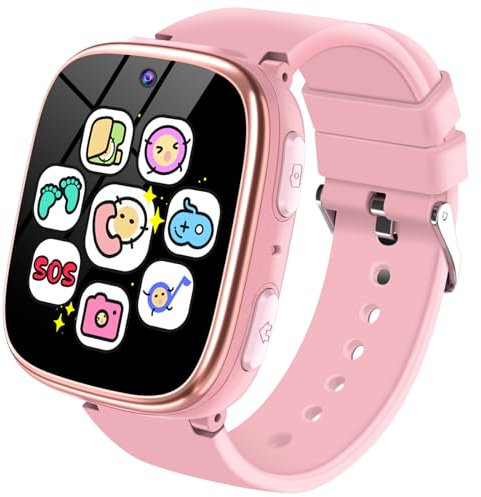 Smartwatch Kinder - Uhr Kinder Smartwatch mit Telefon Schrittzähler Spiele Musik Kamera Wecker Taschenlampe - Smart Watch Kids Kinderuhr Digital für Jungen Mädchen 3-12 Jahren Geschenk (Rosa)