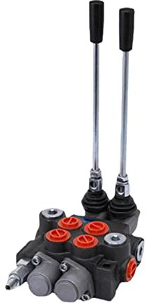 WYZSXX Distributore Idraulico direzionale a 2 bobine, distributore a Doppio Effetto da 11 gpm con 2 Joystick per Piccoli trattori, cisterne, spaccalegna, caricatori