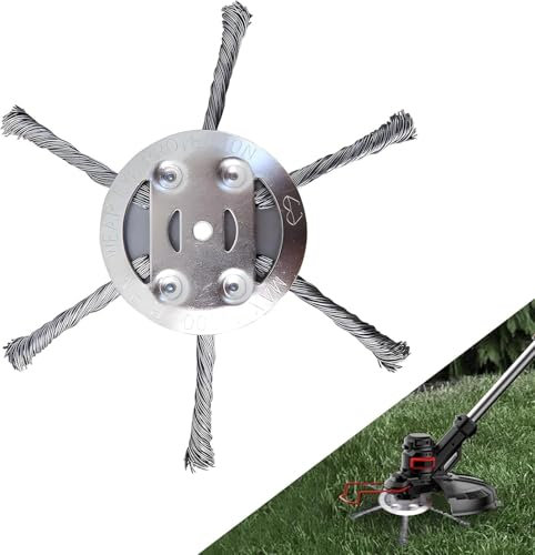 Unkrautbürste für Freischneider, 2 Stück Unkraut Entferner Gerät, Wildkrautbürste 5mm Bohrung, Unkrautbürste für Rasentrimmer, Drahtbürste mit Kegelform entfernt mühelos Unkraut und Moos (B 1pcs)