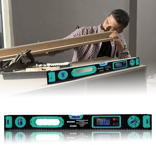 BUXUNA Digital Torpedo Level - Slope Percentage, Smart Level, Magnetic Base, Backlit LED Display, IP54 Dustproof & Waterproof, 24 inch