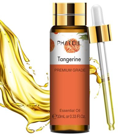 PHATOIL Mandarinenöl Ätherisches Öl Reine 10ML, Ätherische Öle für Diffuser Erstklassige Qualität, Aroma Duftöl Mandarine Öl für Kerzen, Duftlampe, Tangerine Oil