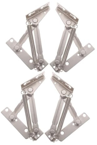 Hohopeti 2paar Gefederte Scharniere Selbstschließende Türscharniere Deckelstützscharniere Für Schränke Und Möbel Aus Vernickeltem Installieren