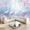 Fototapete 3D Effekt Gemälde Flamingo Zauberwald Rosa Art Mauer VliesTapete 350x256 cm Wandtapete Wanddeko Wand Wohnzimmer Schlafzimmer Wohnung Wandbilder