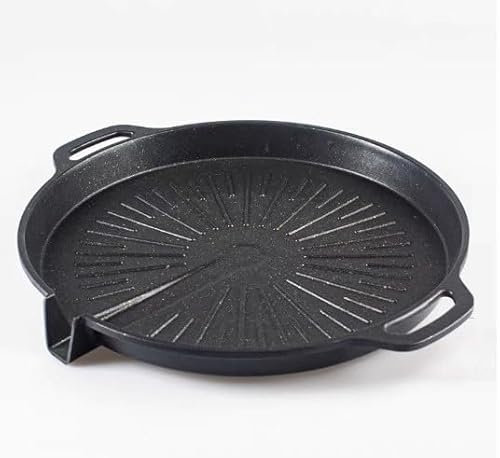 SPORWAY Poêle à griller rectangulaire de style coréen - 37 x 26 cm - Plaque de cuisson rectangulaire pour réchaud à gaz - Plaque de cuisson anti-adhésive - Plaque de cuisson sans fumée pour camping,