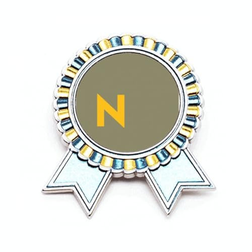 Coole individuelle Brosche mit Buchstabe N, Art-Deco, Anstecknadel, Gewinner-Auszeichnung, Medaille, M, Metall