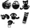 Lot de 7 broches en émail chat noir - Broche mignonne en émail avec motif chat - Pour hommes et femmes