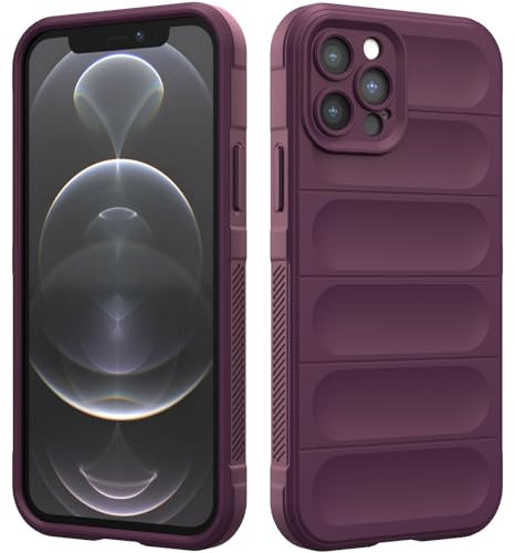 Custodia Compatibile con iPhone 12 Pro, Silicone Custodia per Tutto il Corpo, Copertura Antiurto con Fotocamera Protettivo, Cover Morbida al Tatto - Viola Scuro
