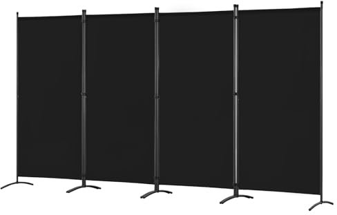 Angel Living Paravent de Protection à 4 Panneaux, séparateur de pièce Pliable pour Salon, Jardin, extérieur, 324 x 180 cm (Noir)
