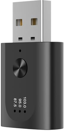 Asyduey Adattatore USB Bluetooth 5.3 Ricevitore Audio Wireless Trasmettitore Bluetooth con Microfono Chiamata In Vivavoce per Auto con Radio FM