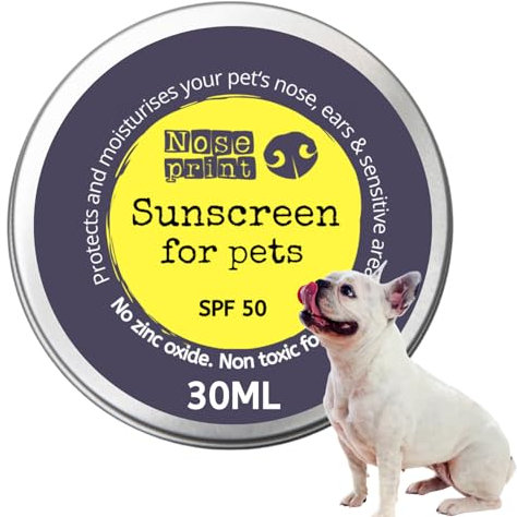 Noseprint SPF 50 Sun Protection Balm For Pets 30 ML in Tin | Moisturising Sunscreen For Dogs And Cat Non-Toxic Formula Dog Nose Paw Balm Sun Cream| Puppy Sun Protection