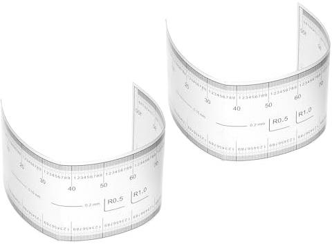 PATIKIL 2 Pcs Regla Flexible De Película 10cm Regla Plegable Recta | PET Plástico Transparente, Escala 0.1mm, Con ángulo R Y Líneas De Ancho, Para Fábrica