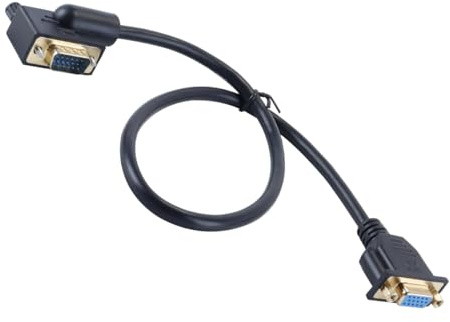 Orivin 0,5 m 90° Linksbogen-VGA-Kabel – 15-poliger Stecker auf Buchse, Full HD 1080P-Videoverlängerung