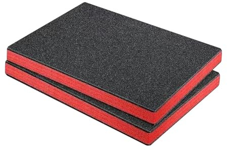 JISADER 2er Pack Werkzeugkasten Schaumstoff, Schubladeneinlage, Organizer, Verpackungspolster, Zuschneidbare Schaumstoffeinlagen für Koffer, 40x50x3cm