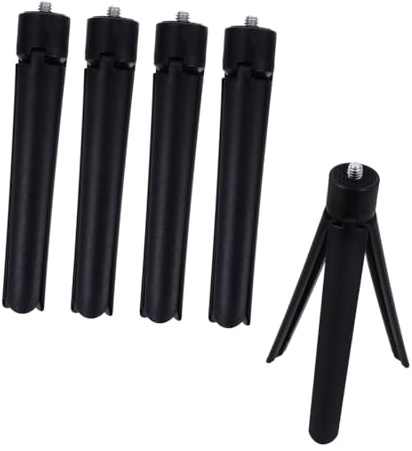 Klappbares Tischstativ 5 Stück-Pack aus Abs für Webcam und Projektor | Kleiner Stativ, Tragbar und Leicht, Schwarz, Faltbar, Mehrzweck, Geeignet für Schreibtisch, Kompakt