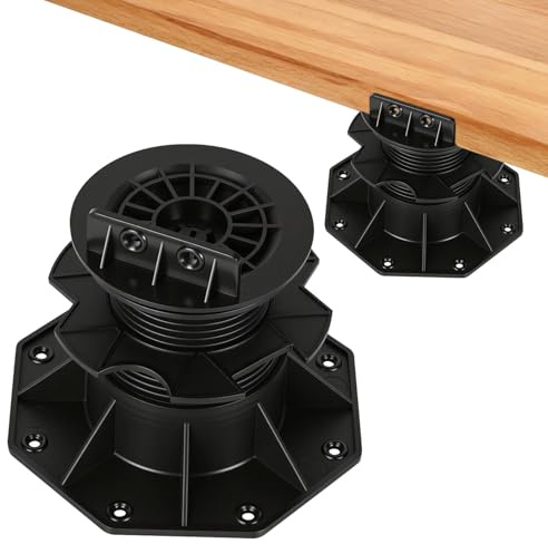 Peviasot Stelzlager Höhenverstellbar, 20 Stück 70-145mm Terrassenlager mit Gefälleausgleich 5% Stelzlager Stellfuß, für Terrassenplatten-Unterkonstruktion Holz, WPC und Stein