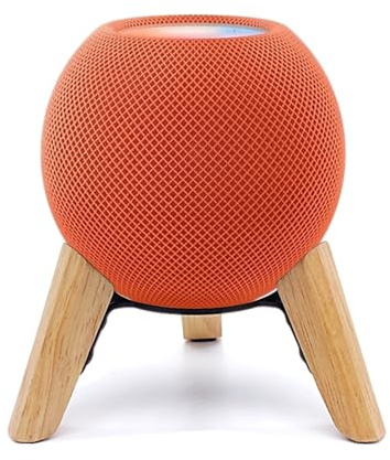 Real Wood Stand for Homepod Mini speaker,desktop bracket (white Oak) | Tripod Mount with Metal Frame,Anti-Slip Safe Stable Wooden Holder Compatible for Home pod Mini on table