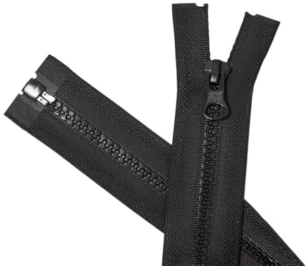 Androxeda 2 Pezzi Cerniere Lampo Plastica 80 Cm Apertura Singola Divisibile Nero Per Giubbotti Cappotti E Cucito Fai Da Te