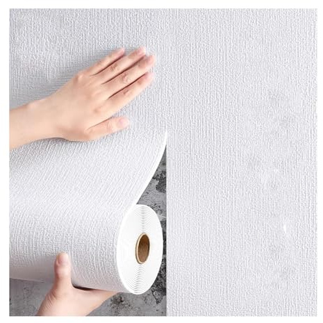 Pannello Isolante Termico Adesivo Decorativo Antimuffa per Interni 5mm XPE Schiuma Moderna Carta da Parati Autoadesiva Anti Umidità/Antimuffa/Impermeabile per Soggiorno Camera,Bianca,0.5mx5m