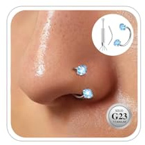 ESHIONER G23 Titan Hufeisen Nasenpiercing Nasenring Silber Gold 20g 7-10mm Nasring für Damen Herren Dünn Ringe Tragus Ohrringe Septum Labret Lip Helix Ear Lippenpiercing Hufeisen Piercing Schmuck Set